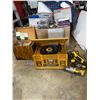 Image 1 : Bluetooth CD Player/Record Player/Radio, Homemade Wooden Box w Polaroid Film & Variety of Books, 1 T