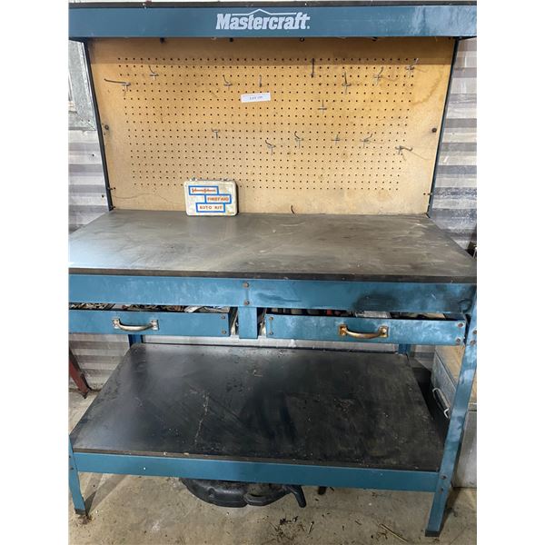 MasterCraft Work Bench w Peg Board, Asst Screws, Bolts, First Aid Kit, Chalk Line, Pneumatic Air Bru
