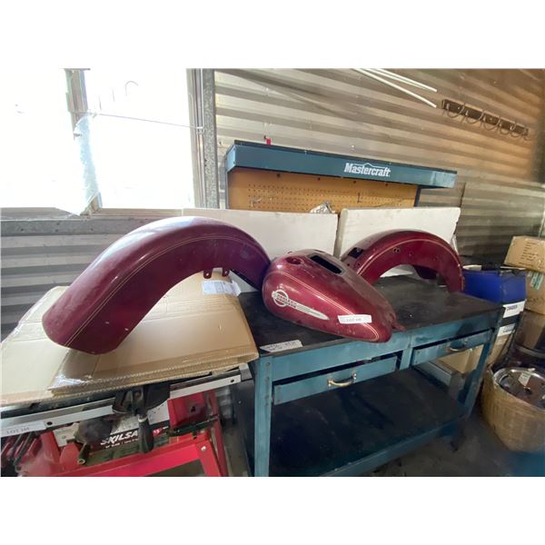 Burgundy Harley Davidson Matching Gas Tank & Fender for Motorcycle
