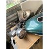 Image 2 : Chrome LED Headlight Assembly & Signal Lights, Harley Davidson Teal Colour Gas Tank & matching Fende