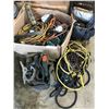 Image 1 : Iron Working Harness, Asst Ropes, Carabiner's, Chains, Extension Cords, Trouble Light, Wire Brush, A