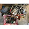 Image 1 : Vices, Hammer Stapler, Tin Snips, Oil Tray, Funnel, Welding Tools, Ratchet & Socket Set