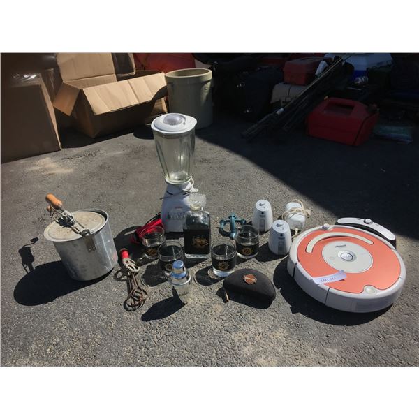 iRobot Roomba w Docking System, Popcorn Pot, Sunbeam Blender, Eggbeaters, Nautical Decanter Set, Har