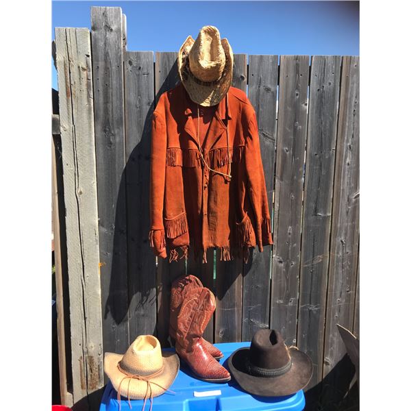 Suede Coat w Tassels, Straw Hats, Black Cowboy Hats, Men's Alligator Cowboy Boots