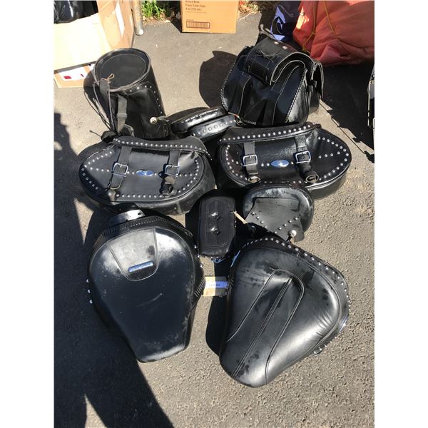 Chrome Studded Saddlebags & Motorcycle Seats
