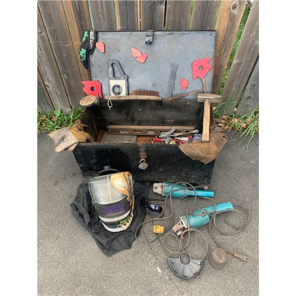 Makita Grinder, Airbrushed Automatic Customized Welding Helmet, Sledge Hammer, Welding Tools TIG Wel