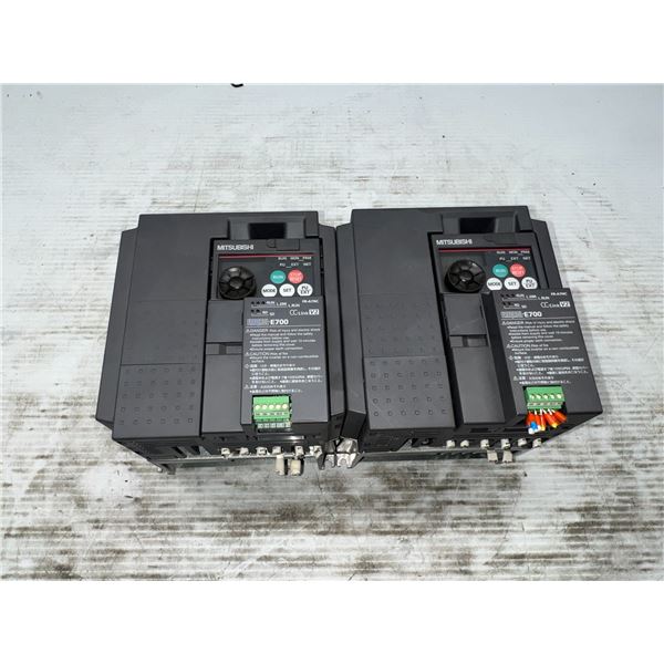 (2) Mitsubishi #FR-E740-3.7K Inverter Drives