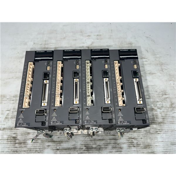 Lot of (4) Mitsubishi #MR-J3-70A AC Servo Drives