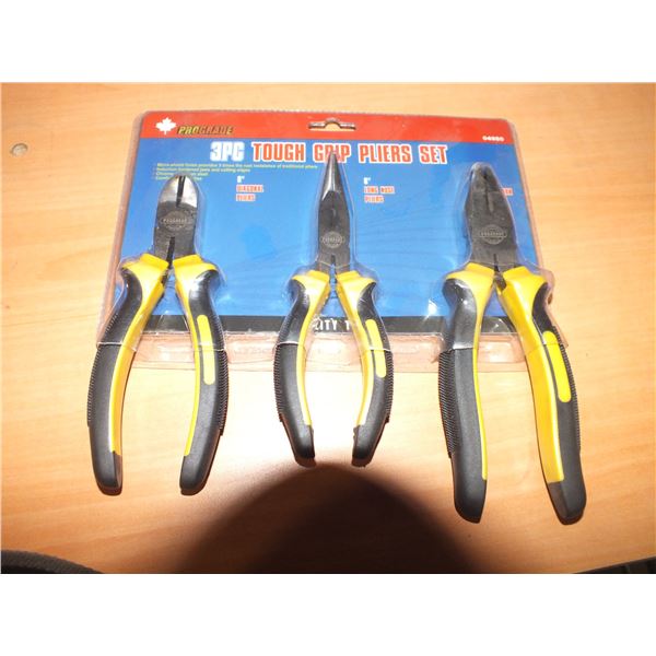 3pc Tough Grip Pliers Set