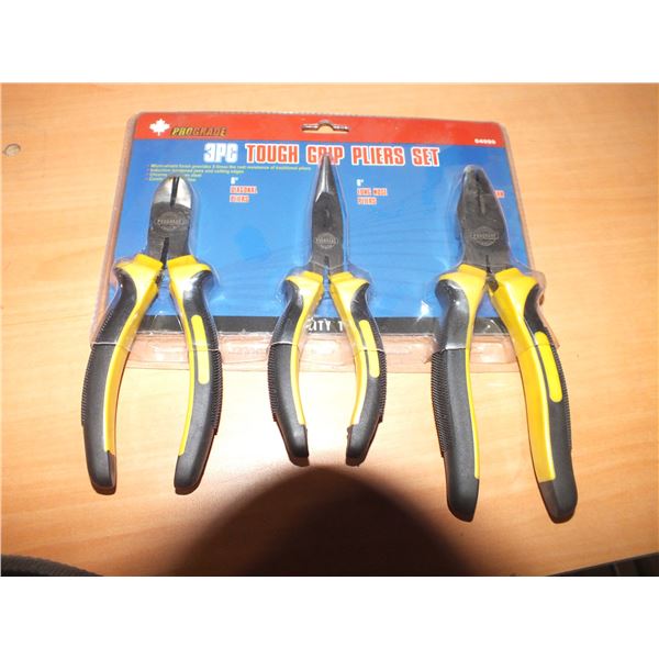 3pc Tough Grip Pliers Set