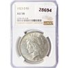 1923-D Silver Peace Dollar NGC AU58
