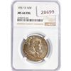Image 1 : 1957-D Franklin Half Dollar NGC MS66 FBL