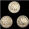Image 2 : (3) 1921-S Walking Half Dollars NICELY CIRCULATED