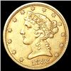 Image 1 : 1882 $5 Gold Half Eagle CLOSELY UNCIRCULATED