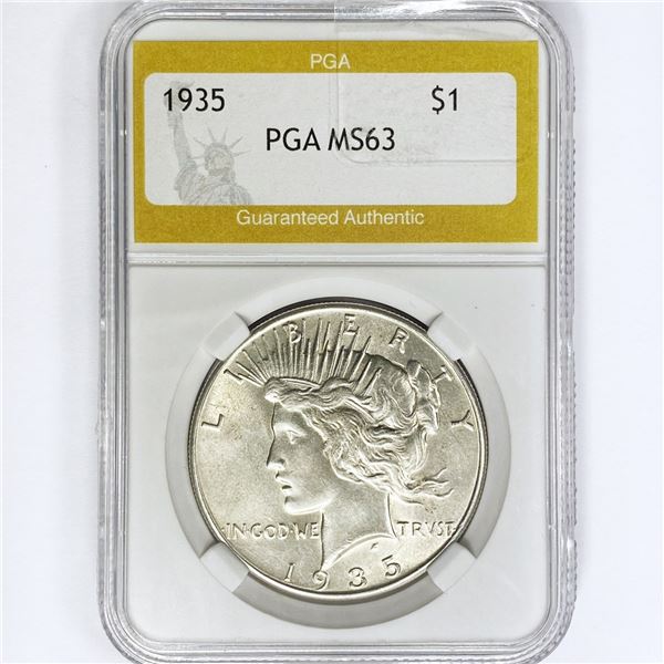 1935 Silver Peace Dollar PGA MS63