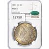 1881-CC CAC Morgan Silver Dollar NGC MS64
