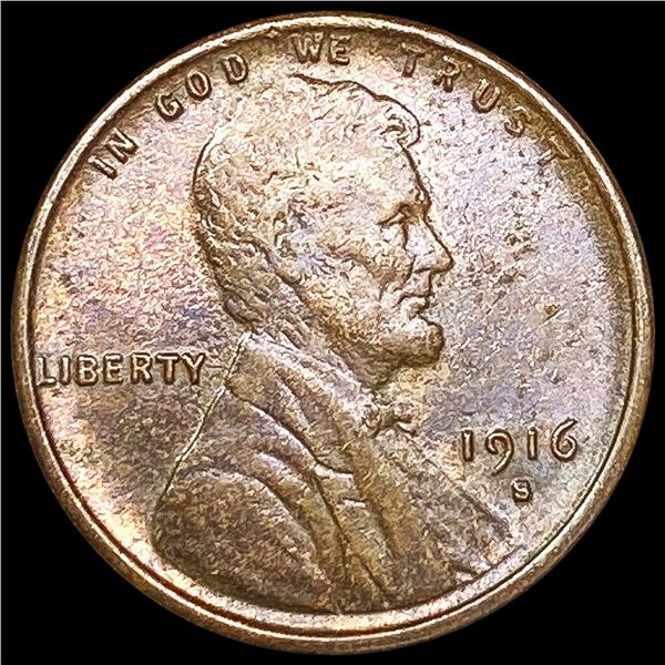 1916-S Wheat Cent CLOSELY UNCIRCULATED