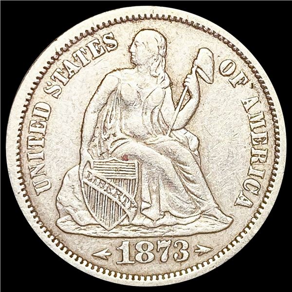 1873-S Arws Seated Liberty Dime CLOSELY UNCIRCULAT