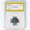 1931-D Wheat Cent PGA MS66+