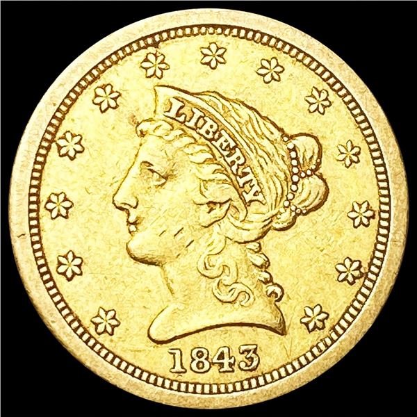 1843-O $2.50 Gold Quarter Eagle NICELY CIRCULATED