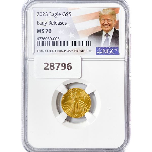 2023 $5 1/10oz Trump AGE NGC MS70