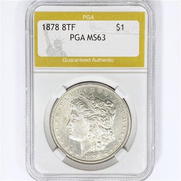 1878 8TF Morgan Silver Dollar PGA MS63