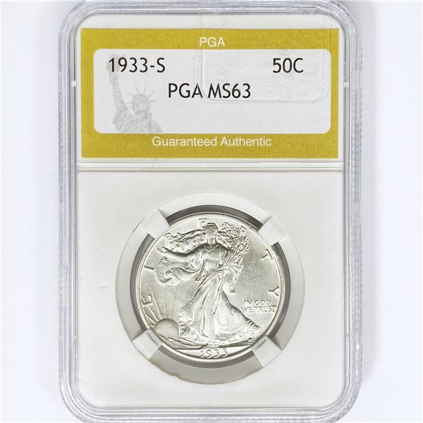 1933-S Walking Liberty Half Dollar PGA MS63