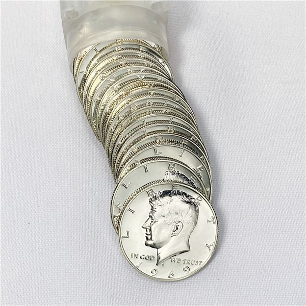 1969-S 20 Coin Roll Kennedy Half Dollars BU