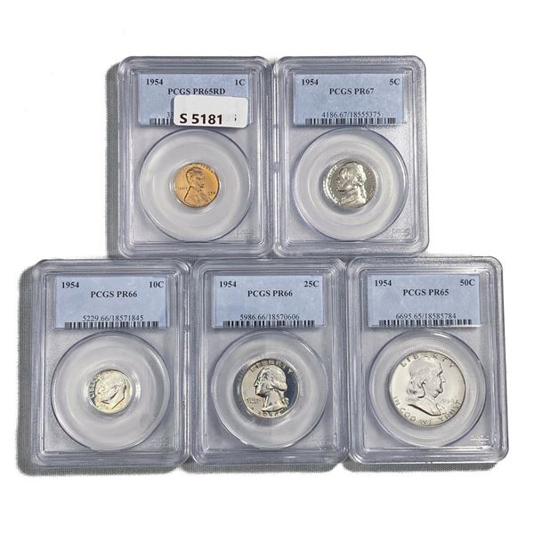 1954 US Proof Set (5 Coins) PCGS
