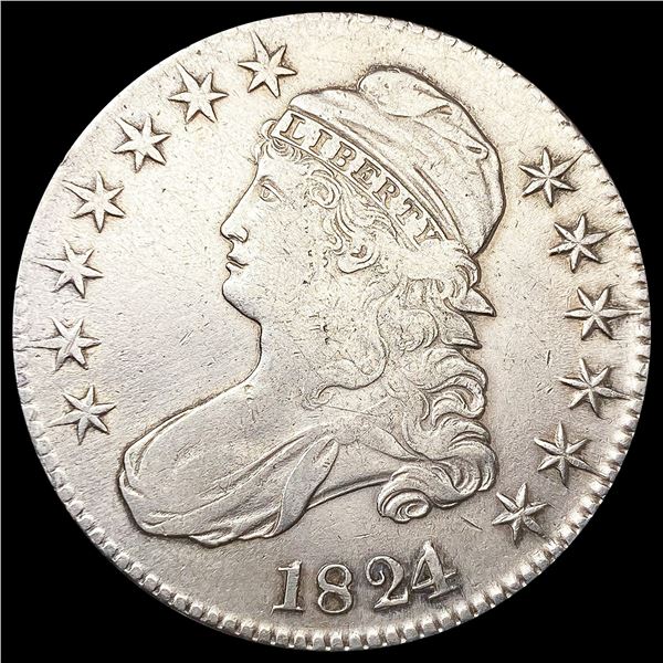 1824 Capped Bust Half Dollar NEARLY UNCIRCULATED