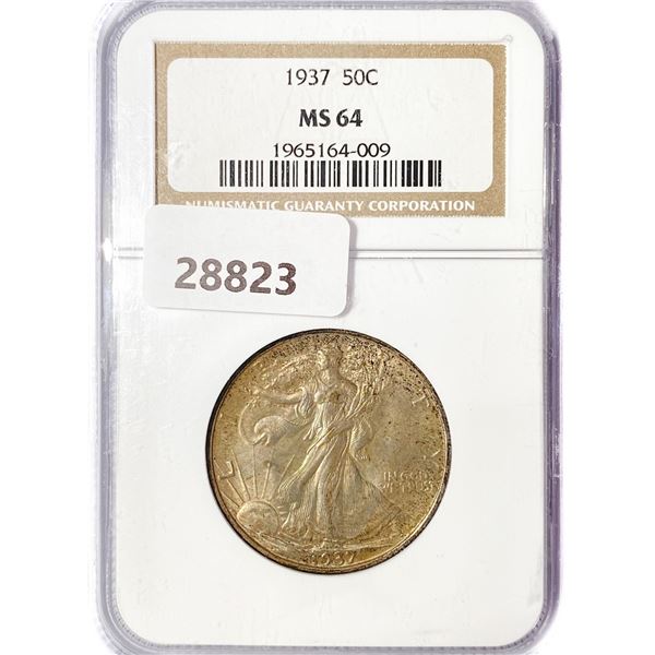 1937 Walking Liberty Half Dollar NGC MS64