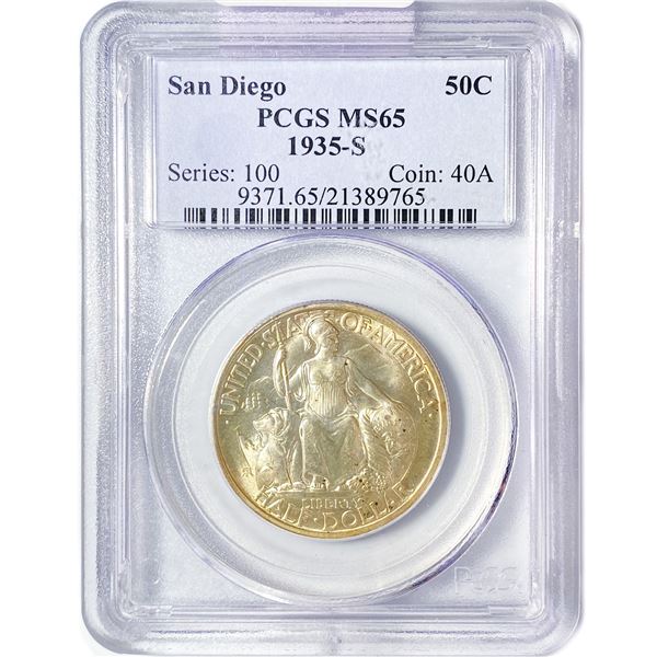 1935-S San Diego Half Dollar PCGS MS65
