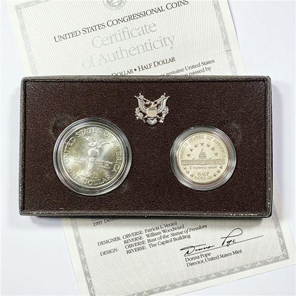 1989 US Congressional Silver Set (2 Coins) UNC