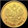 Image 2 : 1898 Russia .1245oz Gold 5 Roubles CLOSELY UNCIRCU