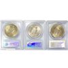Image 2 : 1923 Set (3) Silver Peace Dollar PCGS MS64