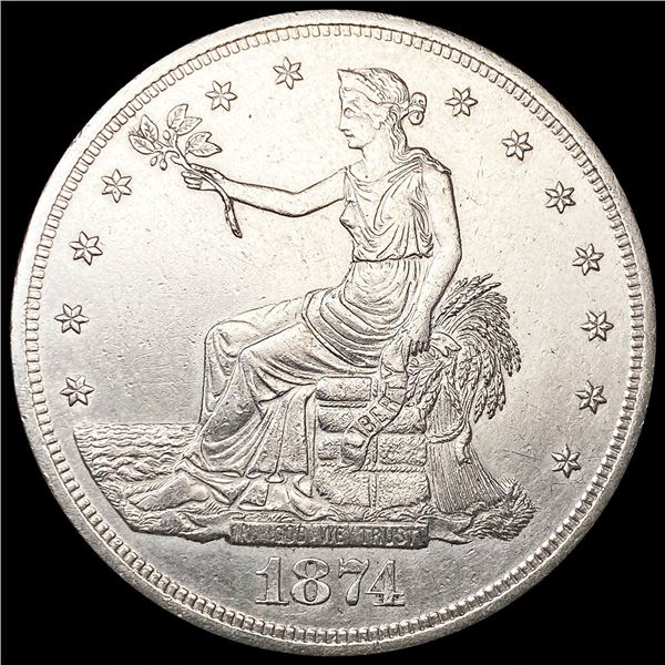 1874-S Silver Trade Dollar CLOSELY UNCIRCULATED