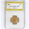 Image 1 : 1864 Two Cent Piece PGA MS64+ RED Lg Motto