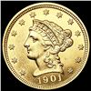 Image 1 : 1901 $2.50 Gold Quarter Eagle UNCIRCULATED
