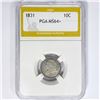Image 1 : 1831 Capped Bust Dime PGA MS64+
