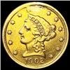 Image 1 : 1902 $2.50 Gold Quarter Eagle NICELY CIRCULATED