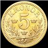 Image 2 : 1901 Sweden .0648oz 5 Kroner UNCIRCULATED