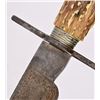 Image 7 : Large Antique Stag Handle Drop-Clip Fighting Knife