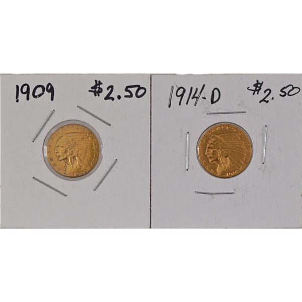 2 Indian Head $2.5 Gold Coins