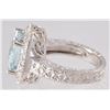 Image 5 : 14kt White Gold Diamond & Aquamrine Ring