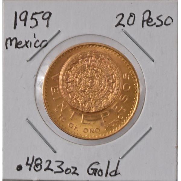 1959 Mexico 20 Peso Gold Coin