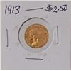 Image 1 : 1913 Indian Head $2.5 Gold Coin