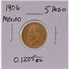 Image 1 : 1906 Mexico Cinco Peso Gold Coin