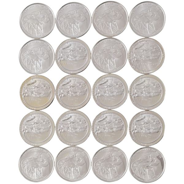 20 Northwest Territorial Silver 1 Oz Coins