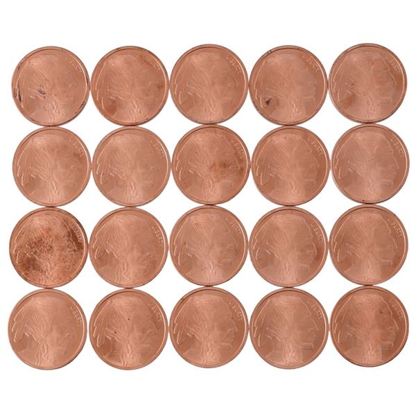 Twenty Copper Buffalo Round