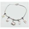 Image 2 : Sterling Silver Enamel Charm Bracelet-Unused